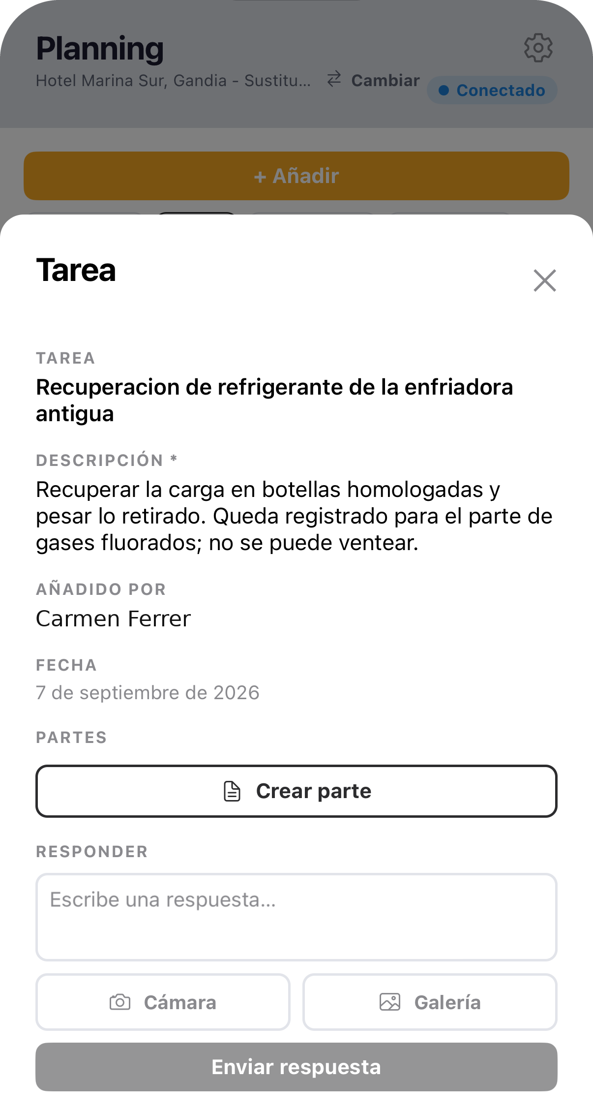 Conversación real vinculada a una tarea de Zetein